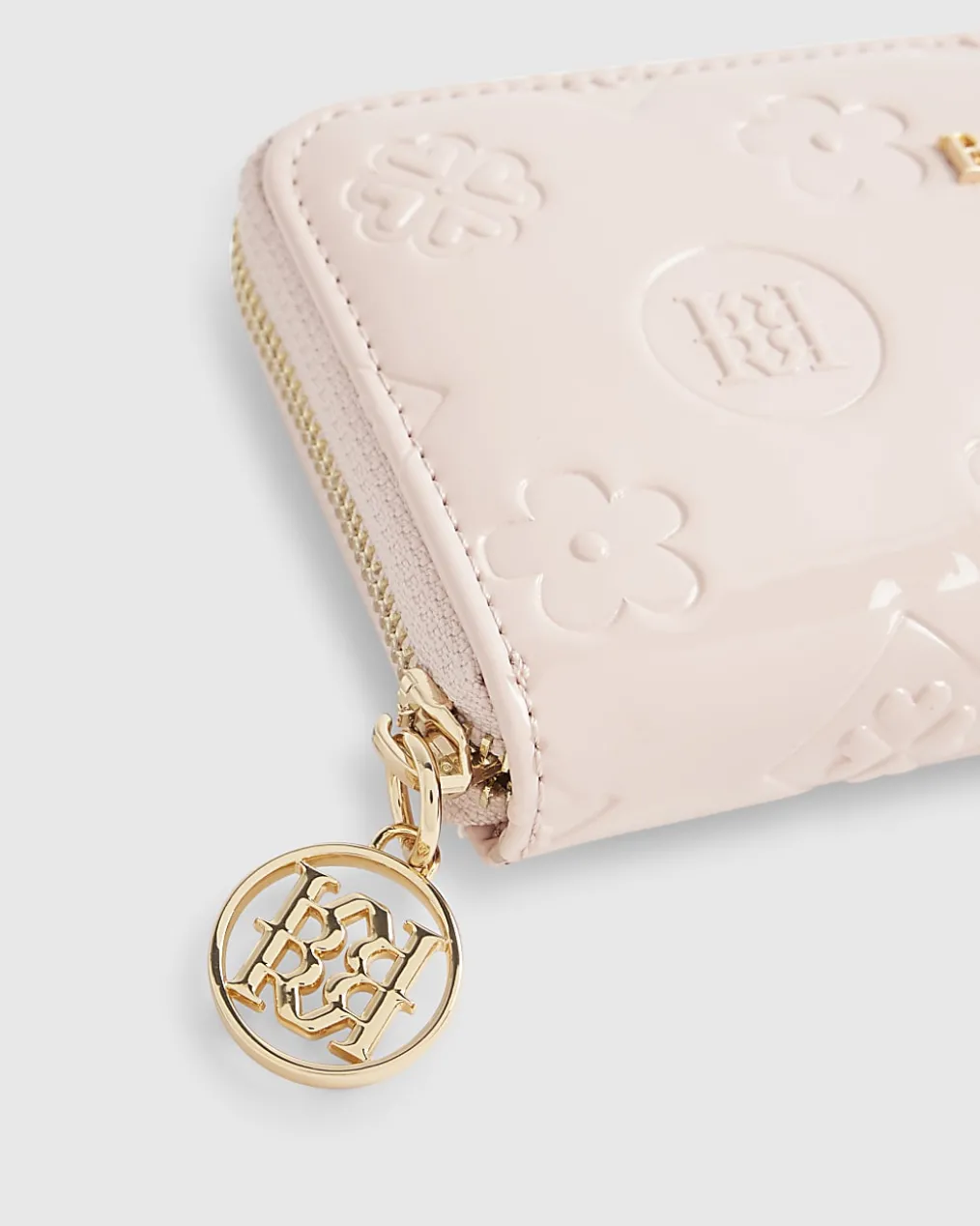 Pink Embossed Monogram Patent Purse