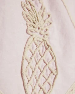 Pink Embroidered Halter Neck Mini Dress