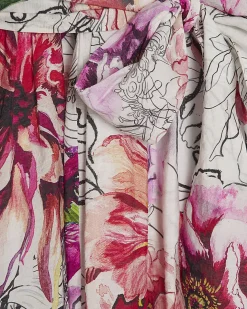 Pink Floral Puff Sleeve Mini Dress