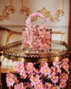 Pink Flower Cage Bag