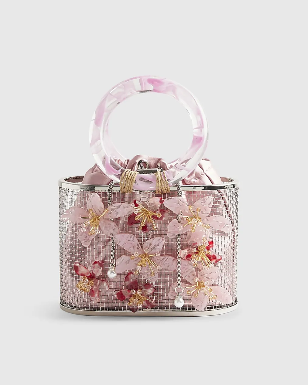 Pink Flower Cage Bag