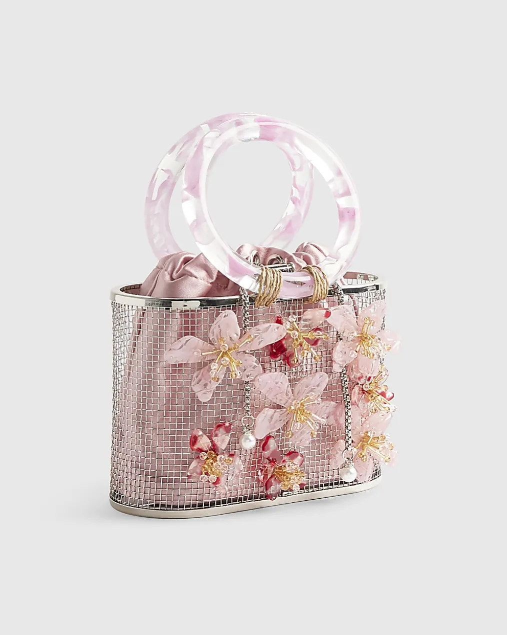 Pink Flower Cage Bag