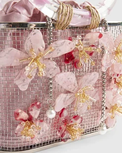 Pink Flower Cage Bag