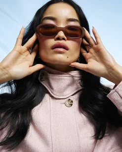 Pink Funnel Neck Bubble Hem Bomber Jacket