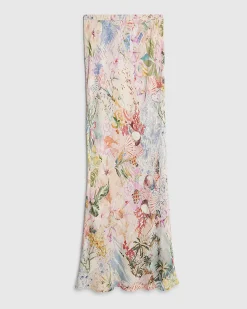Pink Graphic Print Maxi Beach Skirt