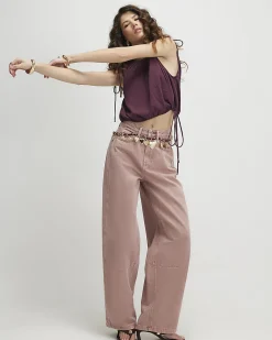 Pink High Waisted Balloon Leg Jeans