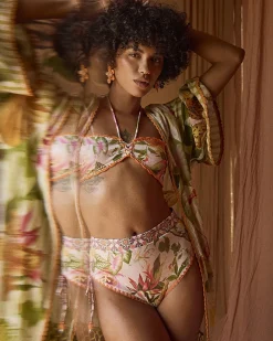 Pink High Waisted Floral Bikini Bottoms