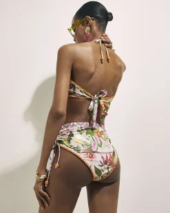 Pink High Waisted Floral Bikini Bottoms