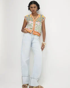 Pink Knitted Floral Waistcoat