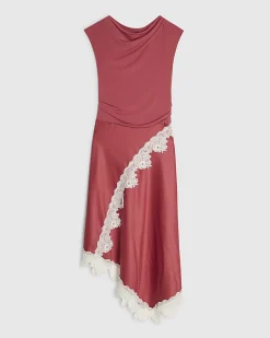 Pink Lace Hybrid Drape Maxi Dress