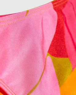 Pink Leaf Print Bikini Bottoms