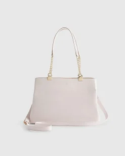 Pink Lilies Floral Chain Handle Tote Bag