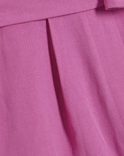 Pink Linen Blend Scallop Trim Playsuit