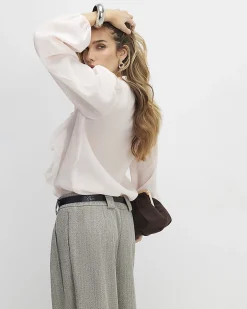 Pink Long Sleeve Frilled Shirt