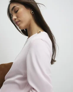 Pink Long Sleeve Knitted Top
