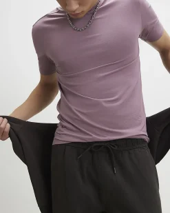 Pink Muscle Fit Cotton Lightweight T-Shirt