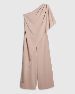 Pink One Shoulder Overlay Jumpsuit