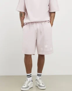Pink Oversized Fit Lisiere Washed Shorts