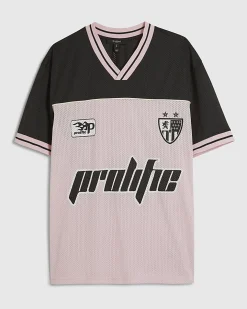 Pink Oversized Fit Prolific Football Polo Top