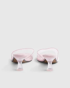 Pink Perspex Block Heel Sandals