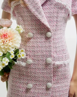 Pink Premium Boucle Mini Dress