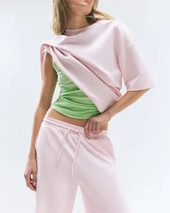 Pink Premium Drawstring Wide Leg Joggers