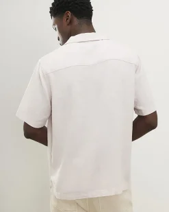 Pink Regular Fit Linen Blend Revere Shirt