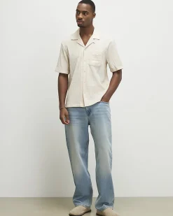 Pink Regular Fit Textured Short Sleeve Shirt