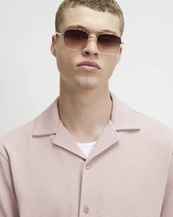 Pink Regular Fit Textured Shirt