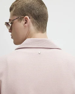 Pink Regular Fit Textured Shirt