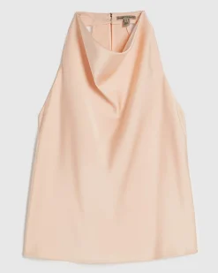 Pink Satin Halter Neck Top
