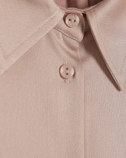 Pink Satin Short Sleeve Shirt
