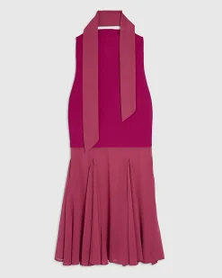 Pink Scarf Bandeau Hybrid Midi Dress