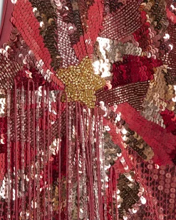 Pink Sequin Tassel Mini Dress