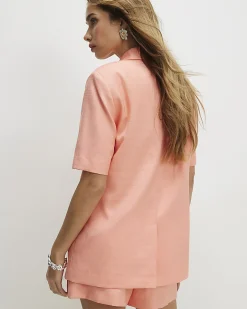 Pink Short Sleeve Blazer