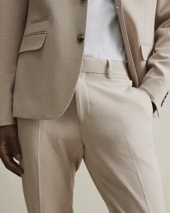 Pink Skinny Fit Micro Check Suit Trousers