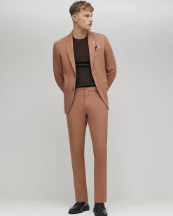 Pink Skinny Fit Stretch Suit Trousers