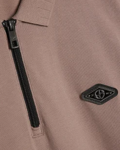 Pink Slim Fit Pique Badge Polo Shirt