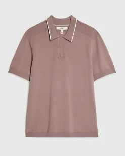 Pink Slim Fit Short Sleeve Knit Polo Shirt