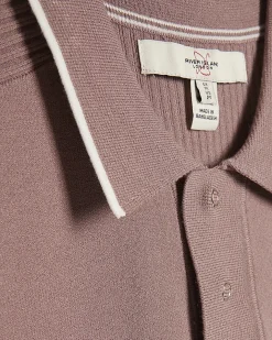 Pink Slim Fit Short Sleeve Knit Polo Shirt