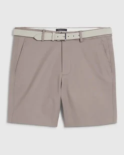 Pink Slim Stretch Chino Short with Belt