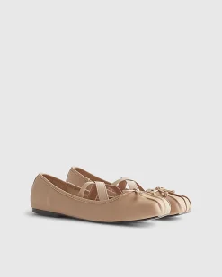 Pink Square Toe Flat Ballet Pumps