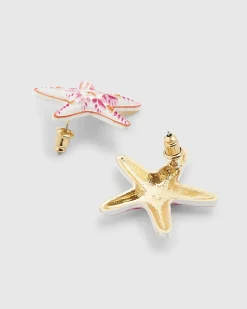Pink Starfish Stud Earrings