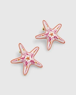 Pink Starfish Stud Earrings