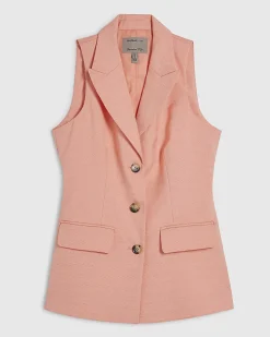 Pink Tailored V Neck Waistcoat