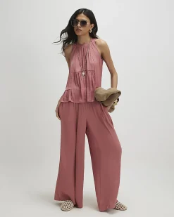 Pink Wide Leg Trousers