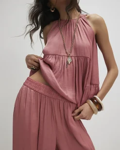 Pink Wide Leg Trousers