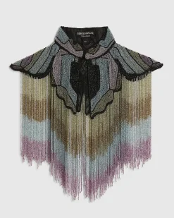 Purple Butterfly Beaded Cape