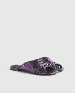 Purple Butterfly Flat Sandals