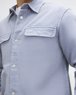 Purple Denim Long Sleeve Overshirt